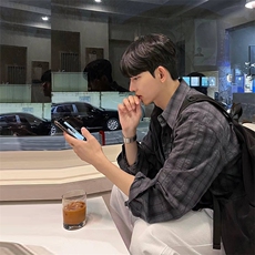 现货！！春装ins风宽松长袖衬衫男装休闲衬衣外套XZ716A-CS809P55，男装衬衫，星座716A（原星座815-4）