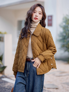 气质小香风外套女2025冬季新款轻薄保暖不压身显瘦短款羽绒服图片