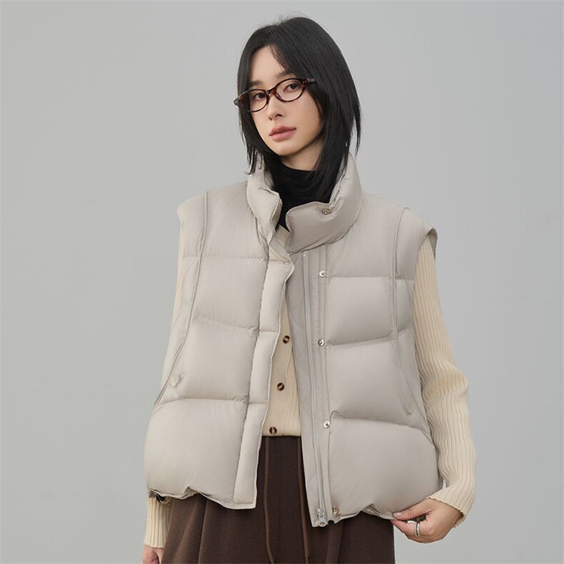 现货2025年冬季新款休闲宽松羽绒马甲女90绒,女装羽绒服,阳光伊恋