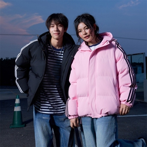 冬季潮流条纹五防立领加绒加厚棉衣情侣撞色棉服外套MY8899-p78图片