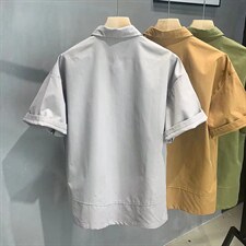 夏季短袖衬衫男士工装大码潮牌宽松半袖PL02P32,男装衬衫,星座1116-2