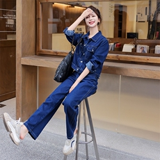 欧货潮流高端工装牛仔套装女2025春秋新款时髦休闲减龄气质两件套，女装套装/套裙，印象茜