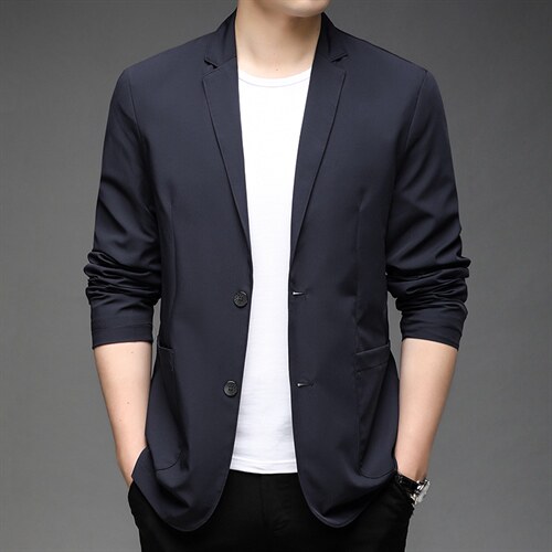 西装男士休闲两粒扣外套爸爸纯色正装单件便服上衣HPN688052-P170，男装西服，电商B212（原钱塘6029）