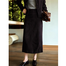 回潮1998复古老钱反绒外套/半身裙秋季新款，女装半身裙，梦白服饰厂