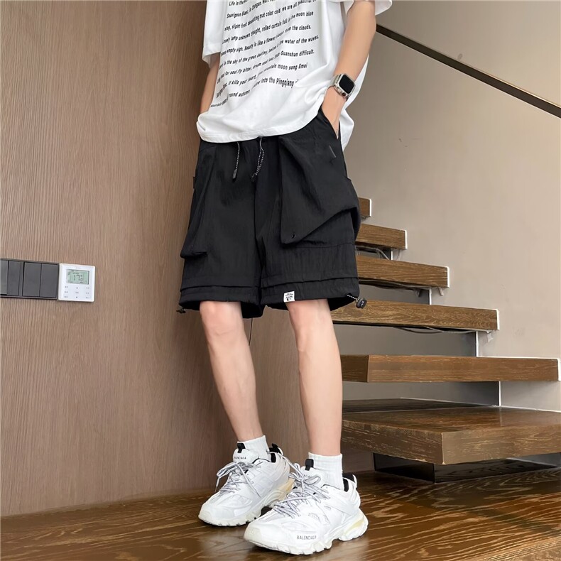 2025新款夏季男士工装短裤宽松休闲五分裤潮牌百搭运动裤工装裤子,男装牛仔裤,四季星座505