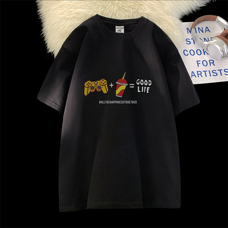 可设48小时发货支持抖音得物来样二开230克重磅美式短袖t恤MT349,男装T恤,电商A486