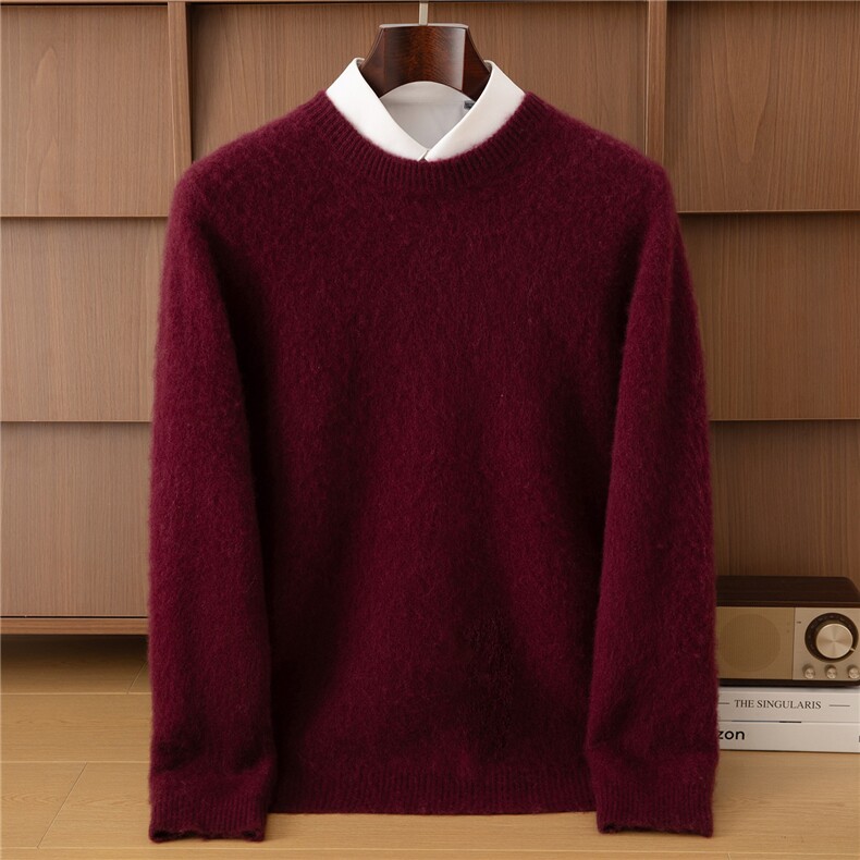 2025年秋季新款男士拉毛针织衫时尚休闲通勤百搭，男装针织衫/毛衣，端硕羊绒