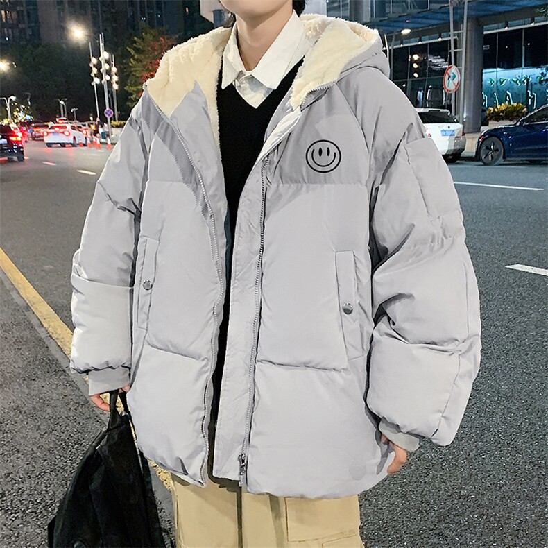 MY16224-P100 加厚加绒连帽棉衣男大码棉服男面包服男图片