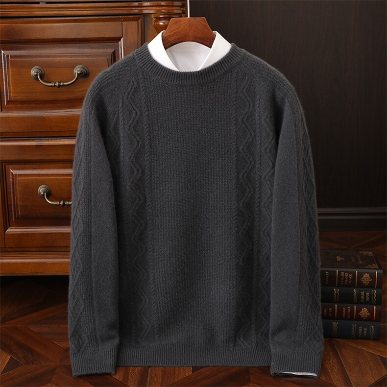 时尚男士羊绒开衫高级感百搭秋冬保暖毛衣休闲商务必备，男装羊绒开衫，吉高羊绒