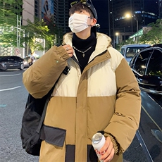 港风2026新品冬季宽松情侣装撞色棉衣棉服冬装加厚外套D008-P100，男装棉衣，星座717