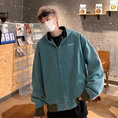 美式复古重磅帆布水洗夹克男秋季连帽短款情侣外套潮，男装夹克，星座410-7