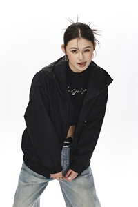 可二开拉链装饰解构大码M-5XL夹克女100%聚酯纤维JK78092P69控108图片