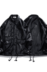 白底平铺皮衣女大码M-5XL情侣外套女皮衣男机车外套男JK7761P85控，男装皮衣，星座227-7