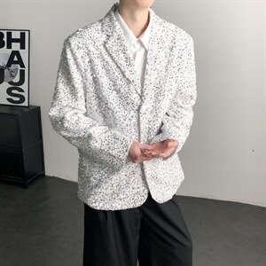 春装闪闪亮珠片亮面晚会年会夜店舞台装男演出服西装夜店歌手外套图片