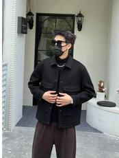 轻熟男士翻领夹克外套春秋款2025新款短款宽松痞帅休闲工装上衣潮，男装工装外套，宸诺服饰