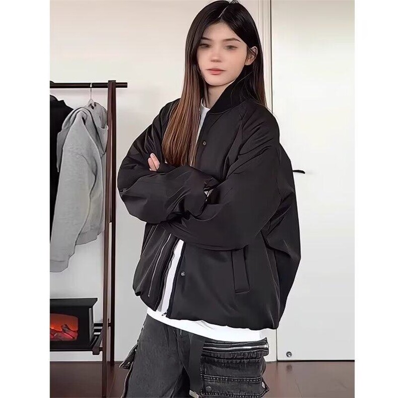工装拉链加厚夹克棉衣男女同款重磅立领高级感vibe风短款棉服,女装棉衣/棉服,星座506A