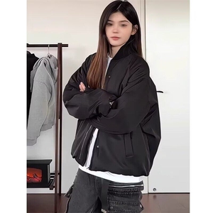 工装拉链加厚夹克棉衣男女同款重磅立领高级感vibe风短款棉服图片