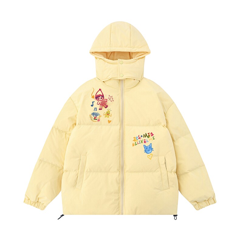白底23新款冬季时尚百搭宽松字母印花棉服外套MY6216P115控158,男装棉衣,电商A268-1
