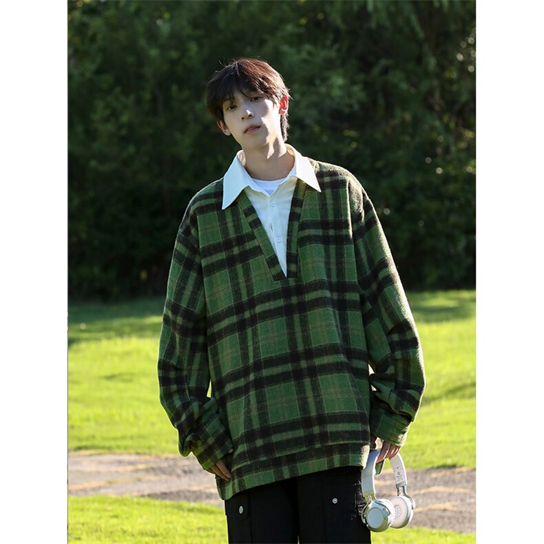 现货WY10076-P60控88秋季新款抖音高品质时尚百搭假两件卫衣,男装卫衣,电商A059
