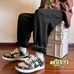 冬季加绒加厚束脚卫裤简约百搭运动裤潮XZ102A-2-K2213-P60图片