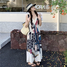 海岛风复古印花阔腿裤2C105-0516-P115-K168，女装连体裤，2C105