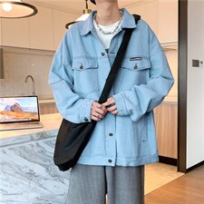 2023春秋季日系宽松休闲情侣男装牛仔夹克工装外套男W3797-P58，男装夹克，星座512-2