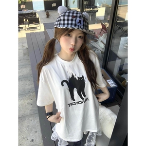 H0658-P35夏季新款宽松显瘦短袖印花t恤女图片