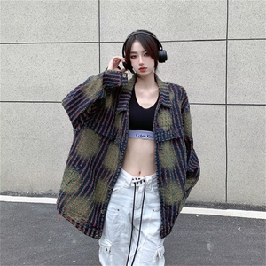 hiphop欧美高街做旧扎染外套男女街头潮流嘻哈宽松夹克JK067-P85图片
