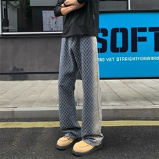 2026春季新款外景微喇提花牛仔裤M-5XLGK25657-P50，男装牛仔裤，电商A022
