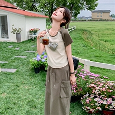 大量现货现货主推T+工装半身裙套装9826-P125-K178，女装套装/套裙，2C129