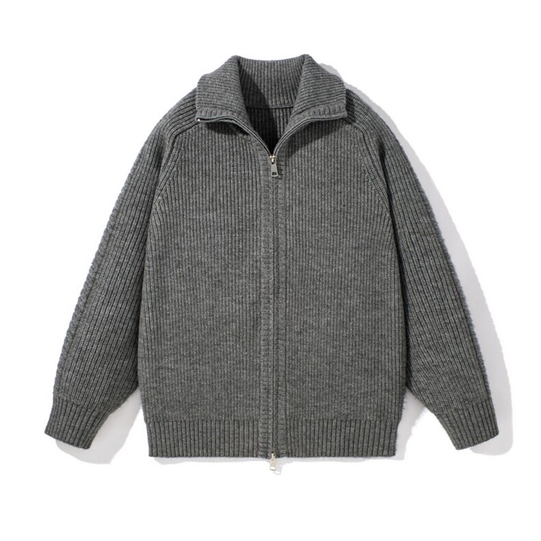 2025新款男韩版半高领纯色开衫毛衣学生潮牌针织衫外套MY2407P85，男装针织衫/毛衣，星座914