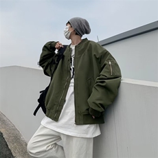 欧美高街外套男春秋痞帅飞行员夹克美式宽松棒球服潮JK08820-P55，男装夹克，星座308B-2