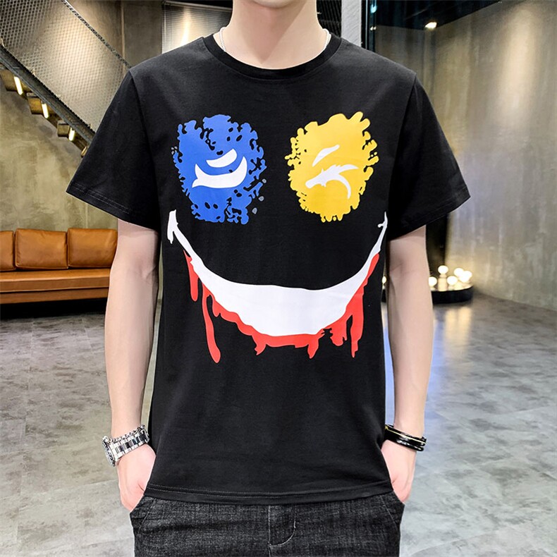 2021夏季新款男潮个性印花百搭套头短袖T恤男A436-T638-P25,男装T恤,电商A436