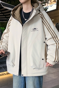 数据款秋冬季加绒加厚青少年连帽夹克男潮牌设计感外套JK8801-P75图片