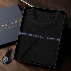 2025秋冬百搭时尚圆领短袖羊绒衫，男装羊绒套衫，曼云男装羊绒