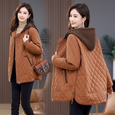 2023年秋冬季新款潮连帽棉衣棉服女中长款休闲百搭韩版短外套袄子，女装棉衣/棉服，简韵佳