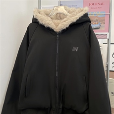 棉服毛毛男女韩版潮流连帽帅气2025冬季ins外套MF367-P95，男装棉衣，星座412-3