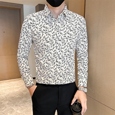 白秋冬男士社会小伙店主风痞帅花衬衫301A-1/CS603/P55，男装衬衫，星座301A-1