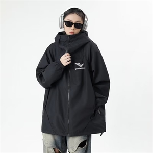 户外机能连帽冲锋衣外套男女情侣刺绣工装夹克上衣春秋CF198-p65图片