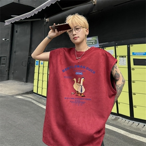 麂皮绒背心坎肩男T恤美式港风潮JB453-特P19控38图片