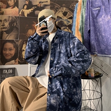 新款中性简约扎染刺绣宽松衬衫C3011/P25，男装衬衫，星座202