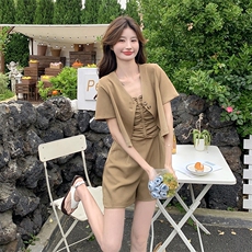 现货！短袖西装外套+裙裤两件套运动套装2C133-9003-P135-K188，女装套装/套裙，2C133