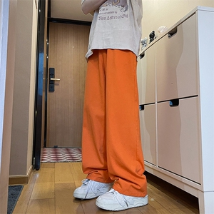 8XL-M特大码高级垂坠感休闲裤男薄款冰丝裤宽松直筒拖地裤K964P48图片