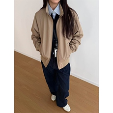高品U家同款春季哈灵顿夹克男女立领茄克宽松休闲外套A1333-P85，男装夹克，星座1505