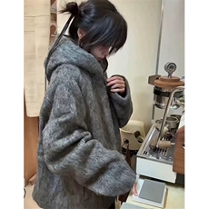 连帽毛衣外套男女美式简约复古花纱大翻领双拉链开衫MK08，男装针织衫/毛衣，星座1116A（原606A-3）