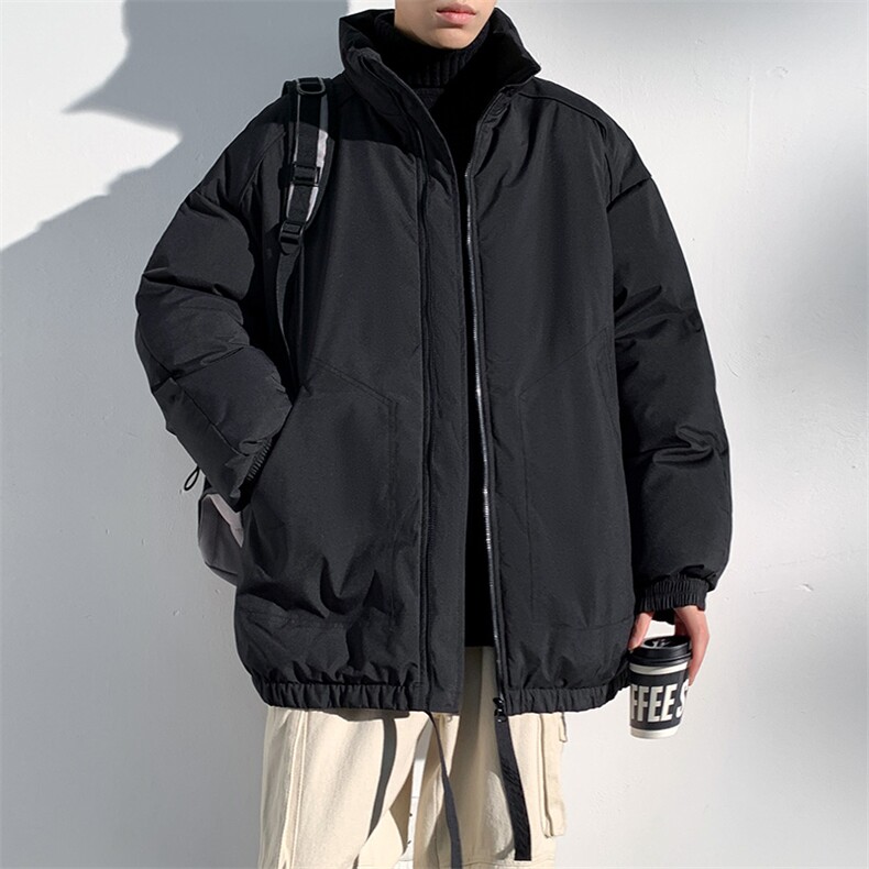 现货冬季美式休闲加厚雪山外套夹克立领纯色三防户外工装棉服图片