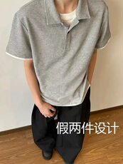 XZ809A/DXXS22/特P24/控48华夫格假俩件短袖T恤，男装T恤，星座809A(原222-1)