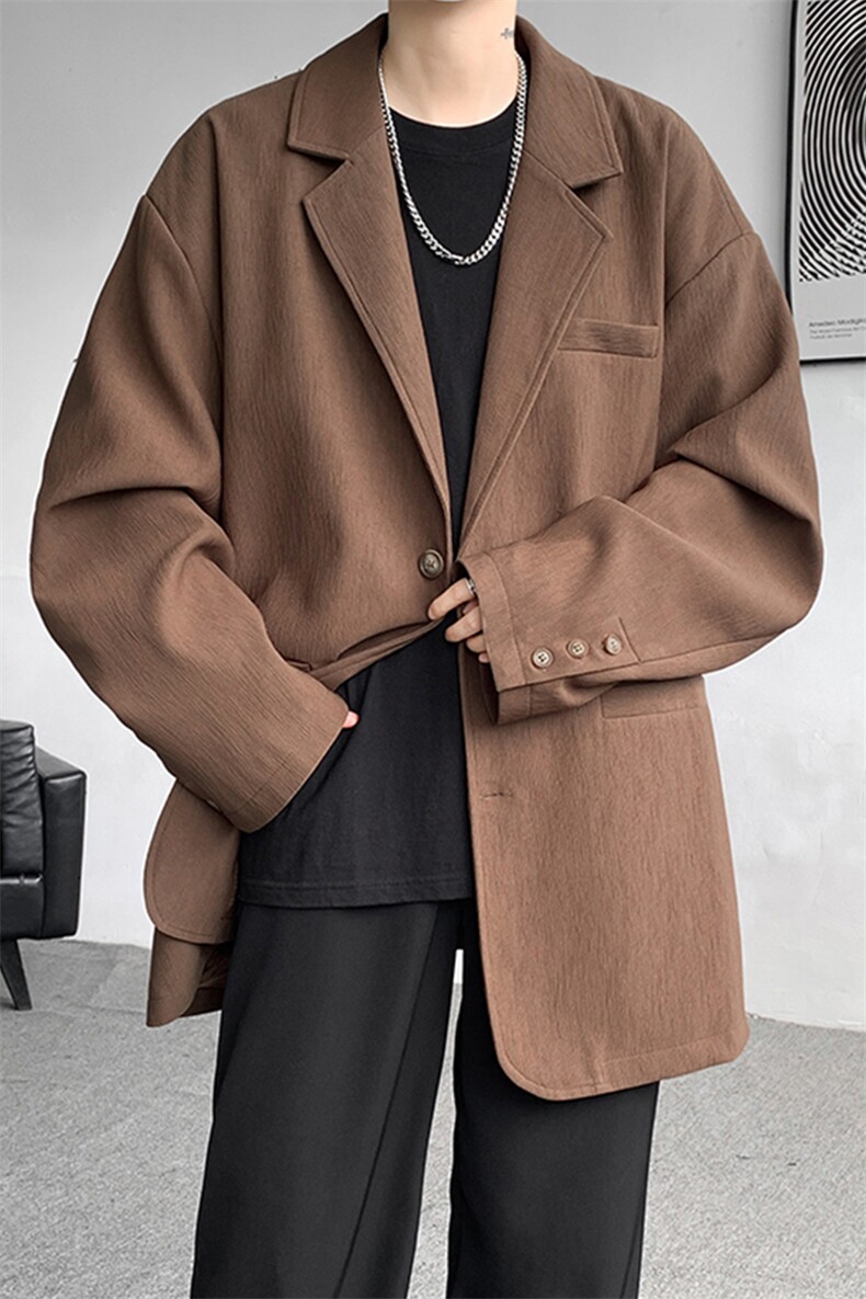 8XL-M肌理感西服美式休闲西装外套男复古痞帅高级感衣服XF002P85,男装西服,电商B312
