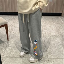 华夫格运动裤男大码抽绳休闲裤卫裤HK78165-P35加绒款P45，男装休闲裤，电商A040