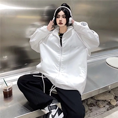 潮流vibe百搭字母刺绣棒球夹克复古男女街头宽松美式外套潮JK010，男装夹克，星座1116A-1（原606A）